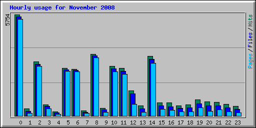 Hourly usage for November 2008