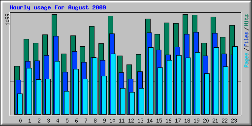 Hourly usage for August 2009