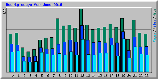 Hourly usage for June 2010