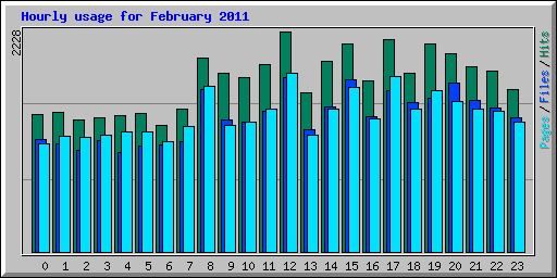 Hourly usage for February 2011