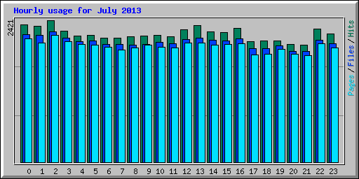 Hourly usage for July 2013