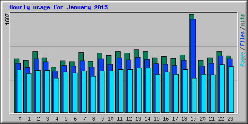 Hourly usage for January 2015