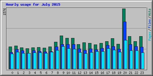 Hourly usage for July 2015