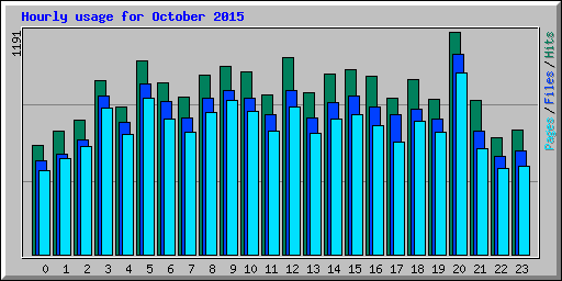 Hourly usage for October 2015